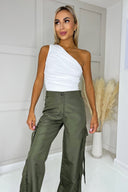 Khaki Strap Detail Cargo Pants