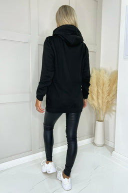 Black Pure Angels Slogan Hoodie