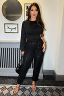 Black Sequin Jogger Trousers