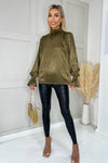 Olive And Gold Long Sleeve Top