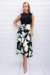 Multi Floral 2 In 1 Frill Split Midi Dress