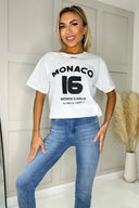 White Monaco Slogan T-Shirt