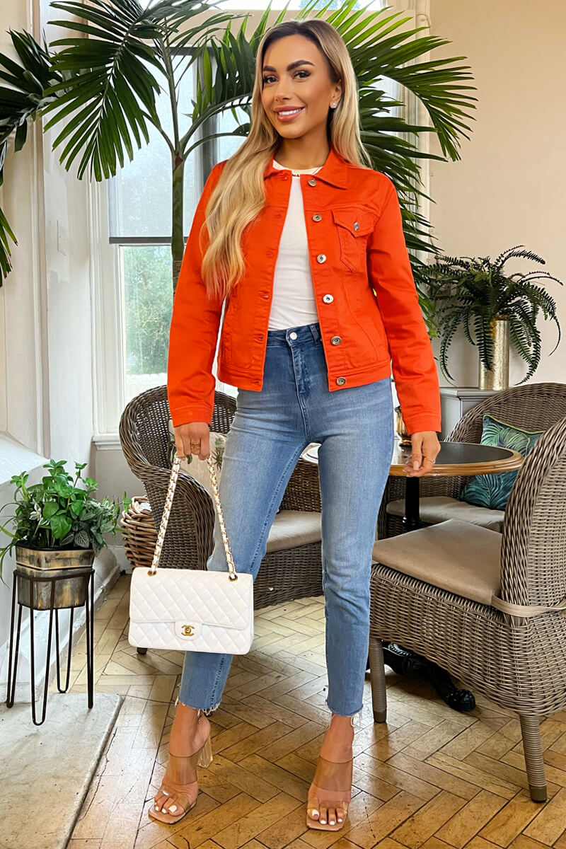 Orange Lightweight Denim Jacket