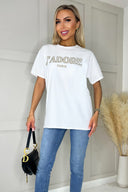 White J'Adore Gold Slogan T-Shirt