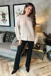 Oatmeal Round Neck Cable Knit Jumper