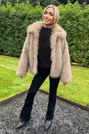 Brown Faux Fur Short Jacket