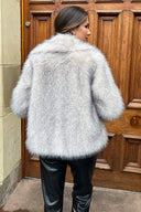 Cream Tipped Faux Fur Short Jacket