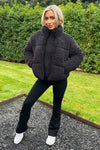 Black Teddy Panelled Short Coat