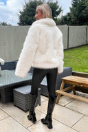 Cream Faux Fur Short Jacket