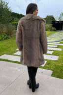 Brown Faux Fur Long Jacket