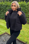 Black Teddy Panelled Short Coat