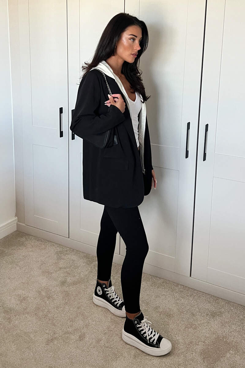 Black 2 In 1 Hooded Blazer