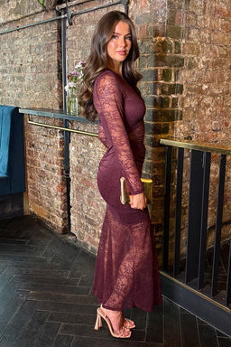 1750429868_Plum-Lace-Overlay-Ruched-Front-Bodycon-Midi-Dress-4.jpg