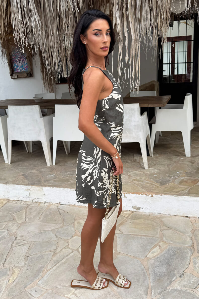 1764841612_Khaki-Abstract-Floral-Print-Racer-Neck-Mini-Dress-4.jpg