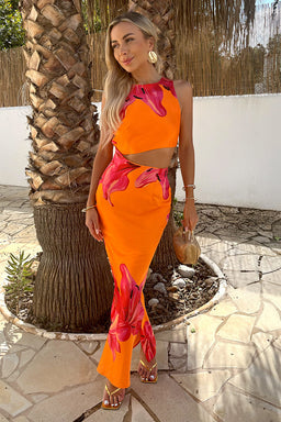 1769089763_Orange-And-Pink-Floral-Print-Waist-Cut-Out-Midi-Dress-3.jpg