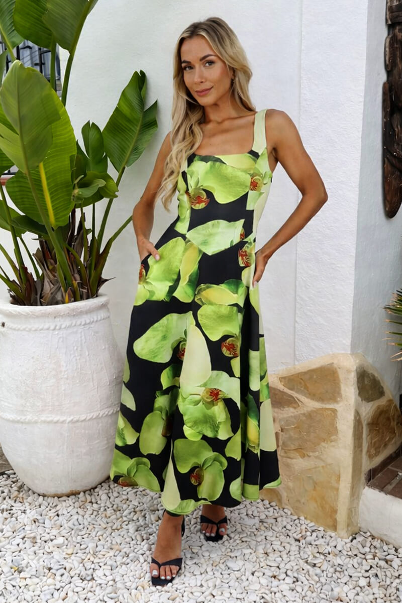 1772453614_Black-And-Green-Floral-Print-Square-Neck-A-line-Midi-Dress-7.jpg