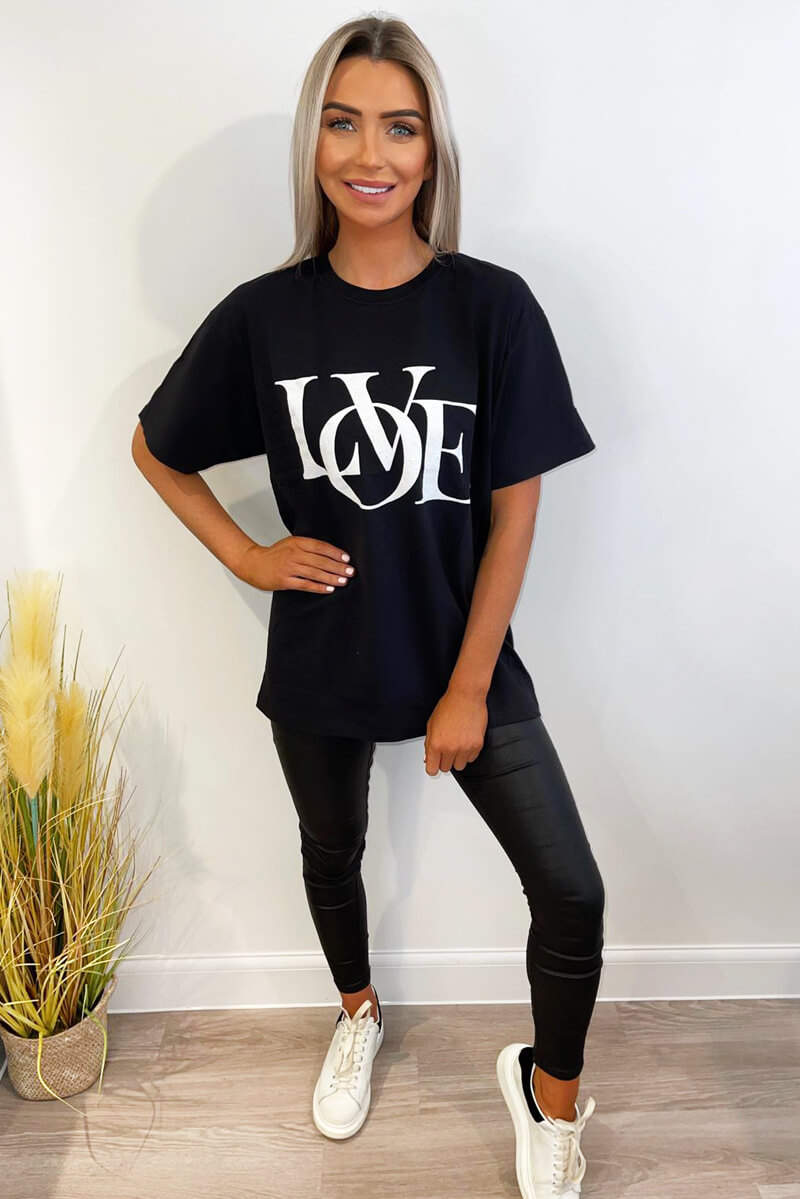 Black Love Oversized Tee