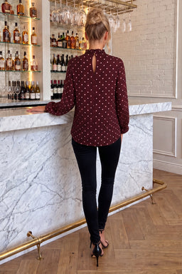 Burgundy-Polka-Dot-Print-Long-Sleeve-Ruffle-Neck-Top-4.jpg