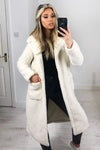 Cream Midi Teddy Coat