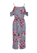 Grey Floral Culotte Jumpsuit