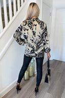 Multi Animal Print High Neck Top