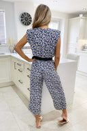 Multi Floral Wrap Front Jumpsuit