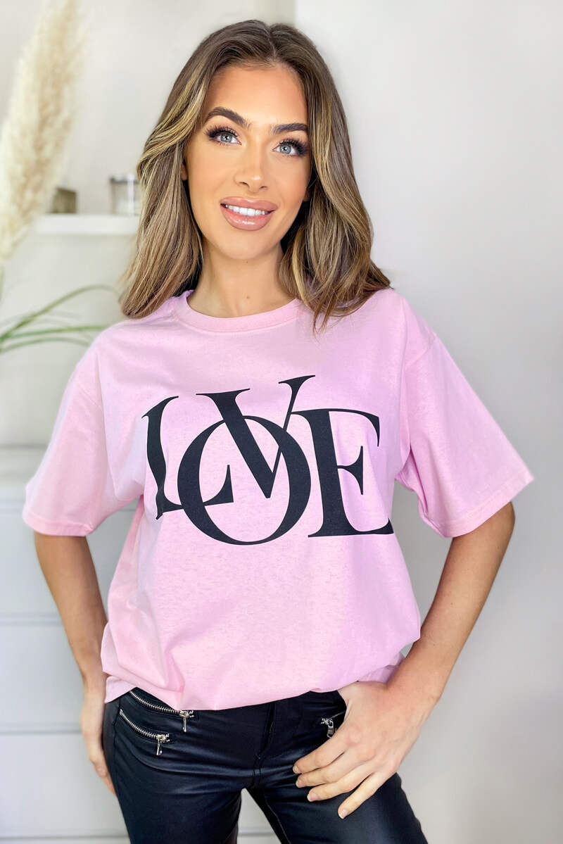 Pink Love Oversized Tee