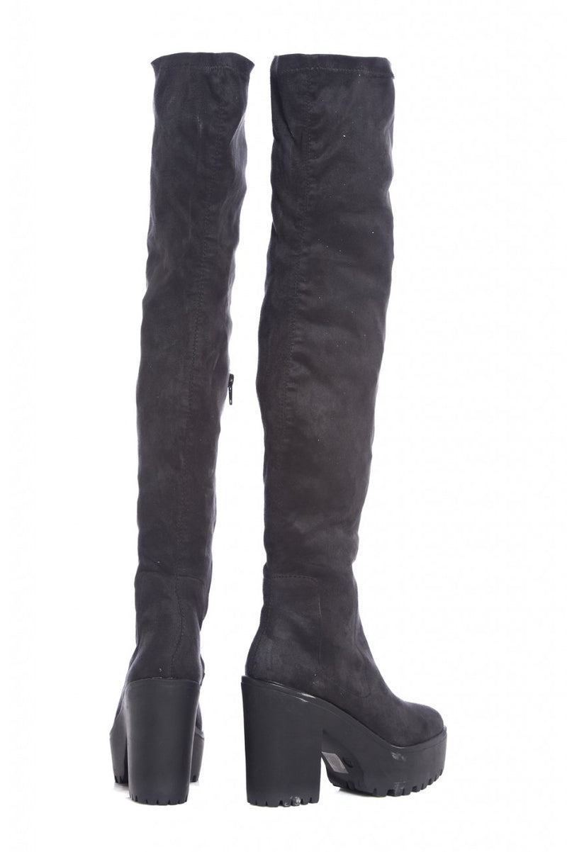 Over The Knee Chunky Heeled Boot