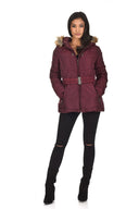 Wine Padded Puffer Jacket