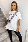 White Cest La Vie Oversized Tee