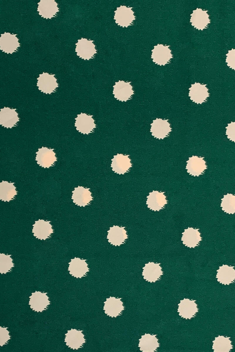 Green Spot Ruched Detail Midi Dress