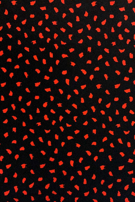 Black and Red Printed Button Up Shirt