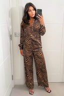 Camel Animal Print Co-ord