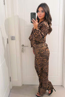 Camel Animal Print Co-ord