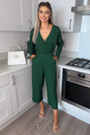 Teal Bat Wing Jumpsuit