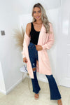 Pink Fluffy Long Cardigan