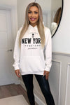 Cream New York Slogan Hoodie