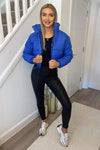 Royal Blue Cropped Puffer Jacket