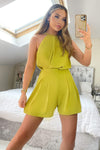 Lime High Neck Playsuit