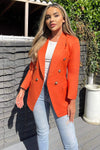 Orange Military Style Blazer