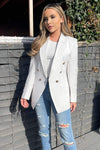 Cream Military Style Blazer