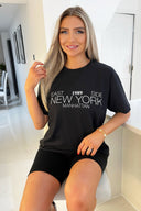 Black 1989 New York Slogan T-Shirt