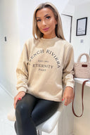 Stone French Riviera Slogan Sweatshirt