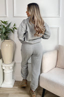 Grey French Riviera Embroidered Slogan Hoodie Lounge Set