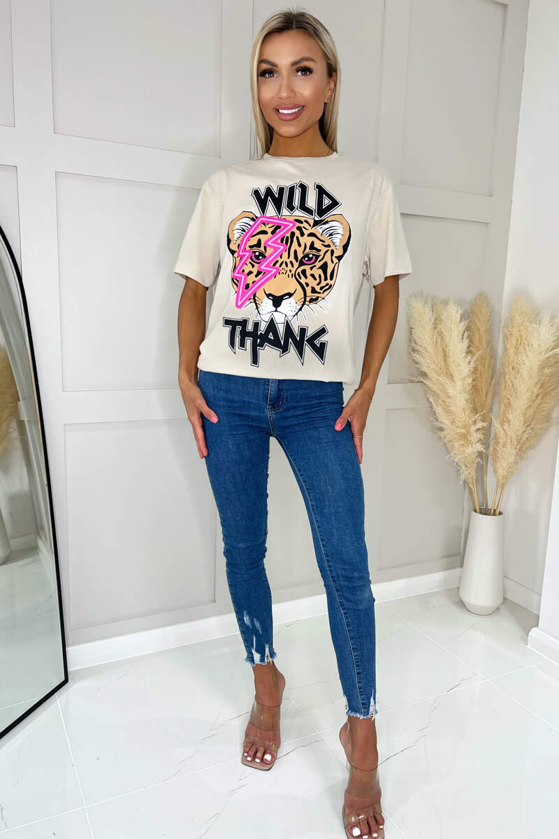 Stone Wild Thang Slogan T-Shirt