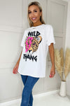 White Wild Thang Slogan T-Shirt