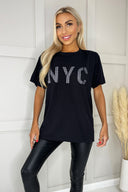 Black NYC Slogan T-Shirt