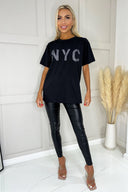 Black NYC Slogan T-Shirt