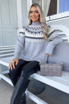 Grey Fairisle Knitted Jumper