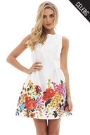 Floral Bottom Print Skater Dress